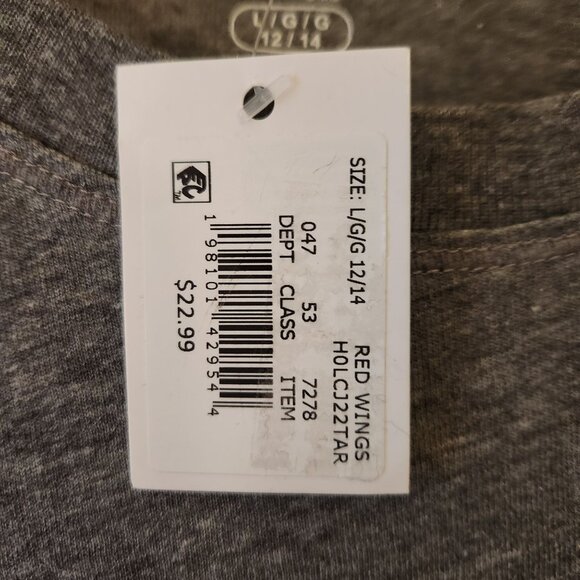 Detroit Red Wings NHL Womens T-Shirt L/G 12/14 Gray Cotton Blend Short Sleeve - Picture 3 of 8